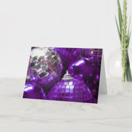 紫色のボーブル「メリークリスマス」グリーティングカード シーズンカード