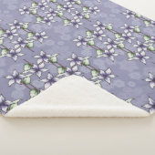 紫色のポインセティアス&スノーフレークのクリスマス冬 シェルパブランケット (3/4)