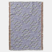 紫色のポインセティアス&スノーフレークのクリスマス冬 スローブランケット (正面縦)