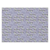 紫色のポインセティアス&スノーフレークのクリスマス冬 テーブルクロス (正面(横))