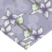 紫色のポインセティアス&スノーフレークのクリスマス冬 テーブルクロス (アングル)