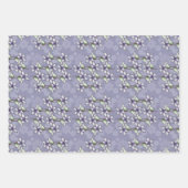 紫色のポインセティアス&スノーフレークのクリスマス冬 ラッピングペーパーシート (正面)