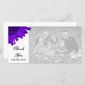 紫色のポップアートのヒマワリは感謝していしています サンキューカード (正面/裏面)