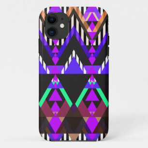 紫色のポップ・アートのなアズテック人 iPhone 11 ケース