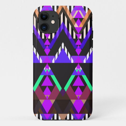 紫色のポップ・アートのなアズテック人 Case-Mate iPhoneケース (裏面)
