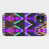 紫色のポップ・アートのなアズテック人 Case-Mate iPhoneケース (裏面(横))