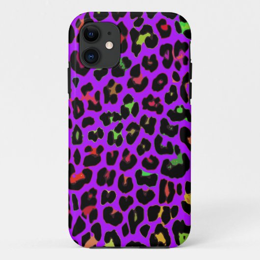 紫色のポップ・アートのなヒョウのプリント Case-Mate iPhoneケース (裏面)