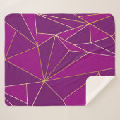 紫色のポリゴンアート：金ゴールド線のジオメトリ背景 シェルパブランケット (正面(横))