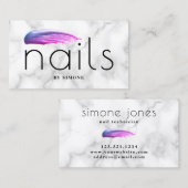 紫色のポーエレガントランドの白大理石 名刺 (正面/裏面)
