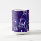 紫色のマキシマリスト抽象芸術 コーヒーマグカップ (中央)