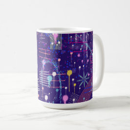 紫色のマキシマリスト抽象芸術 コーヒーマグカップ