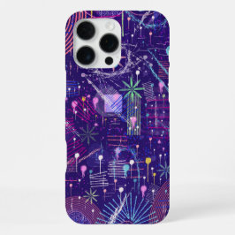 紫色のマキシマリスト抽象芸術 iPhone 16 PRO MAXケース