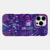 紫色のマキシマリスト抽象芸術 iPhoneケース (裏面横)