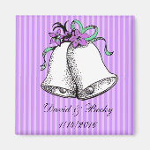 紫色のマグネットをパーソナライズ結婚式の引き出物 マグネット (正面)