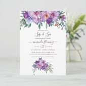 紫色のマグノリアとバラ水の色のsipと参照 招待状 (スタンド正面)