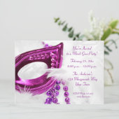 紫色のマスクは謝肉祭の招待状に玉を付けます 招待状 (スタンド正面)