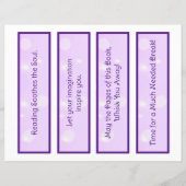 紫色のマンダラと感動的引用文のしおり (裏面)