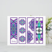 紫色のマンダラと感動的引用文のしおり (スタンド正面)