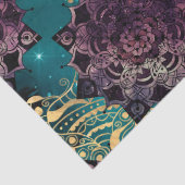 紫色のマンダラズアンド蝶オンティール(緑がかった色)ナイトスカイ 薄葉紙 (詳細)