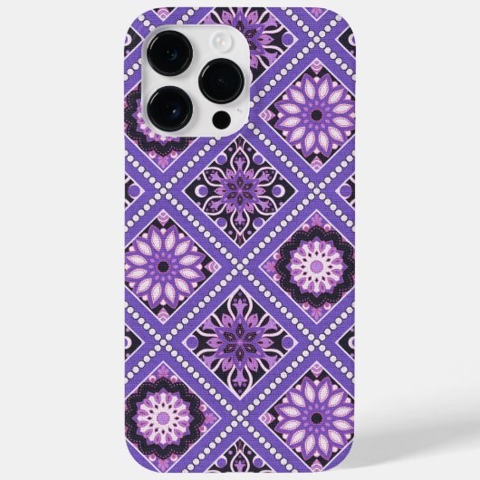 紫色のマンダラパターンの色合い Case-Mate iPhoneケース (裏面)