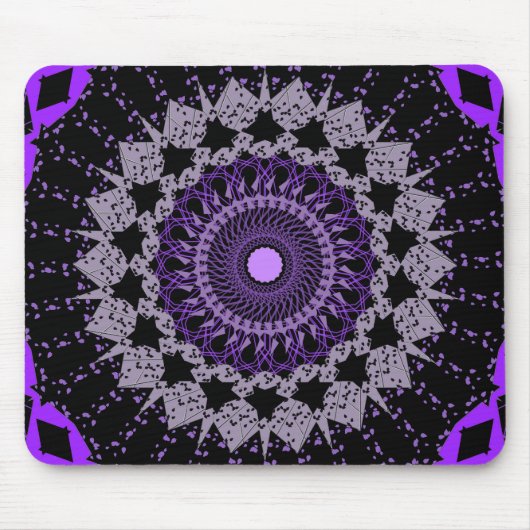 紫色のマンダラパターン マウスパッド (正面)