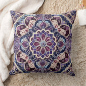 紫色のマンダラパターン：静かなモザイクアート クッション (ブランケット)