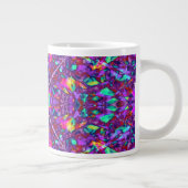 紫色のマンダラヒッピー模様 ジャンボコーヒーマグカップ (右)