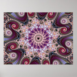 紫色のマンデルブロットフラクタル ポスター