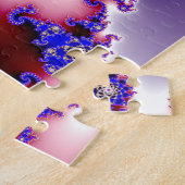 紫色のマンデルブロー星フラクタル ジグソーパズル (側面)