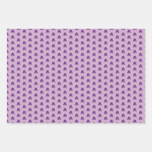 紫色のマーカーアイリスイラストレーションラッピングシート ラッピングペーパーシート (正面)