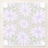 紫色のマーゲライト模様 ガラスコースター (裏面)