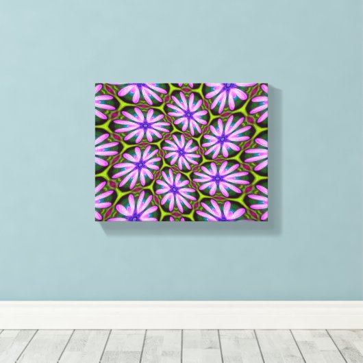 紫色のマーゲライト模様 キャンバスプリント (インサイチュ (ウッドフロア))