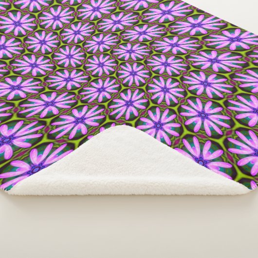 紫色のマーゲライト模様 シェルパブランケット (3/4)