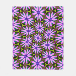 紫色のマーゲライト模様 フリースブランケット