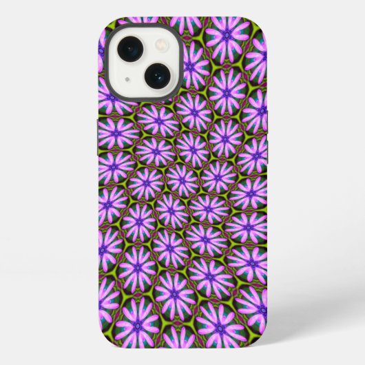紫色のマーゲライト模様 iPhoneケース (裏面)