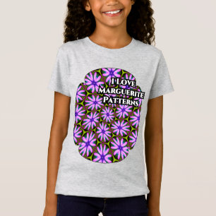 紫色のマーゲライト模様 Tシャツ
