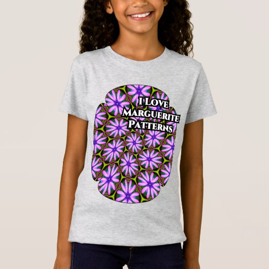 紫色のマーゲライト模様 Tシャツ (正面)