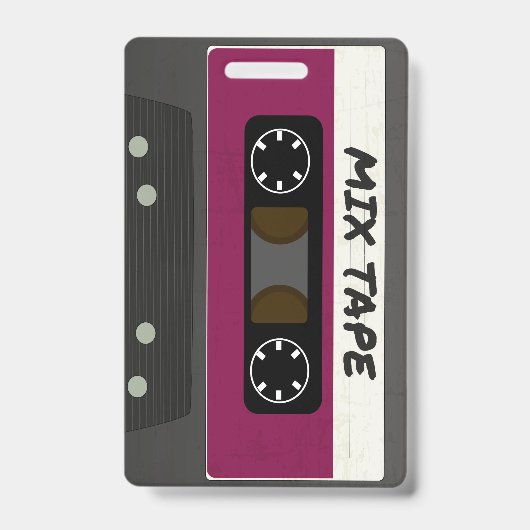 紫色のミックステープ- 80Sおよび90Sのレトロ刺激を受けた贈与 バッジ (正面)