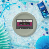 紫色のミックステープ- 80Sおよび90Sのレトロ刺激を受けた贈与 ペーパープレート (パーティー)