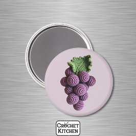 紫色のミニマリストグランマフルーツクロチェットグレープ マグネット