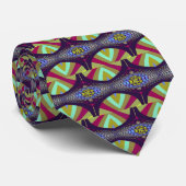 紫色のムカデのフラクタル ネクタイ (ロール)
