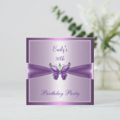 紫色のムーヴバタフライ30th誕生日パーティー 招待状 (スタンド正面)