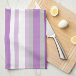 紫色のメイブと白 キッチンタオル