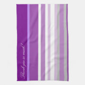 紫色のメイブと白 キッチンタオル (縦)