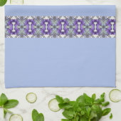 紫色のメイブパターン(の模様が)あるストライプのアクセント キッチンタオル (折り畳み)