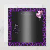 紫色のメイブブラックバタフライ30th誕生日パーティー 招待状 (裏面)