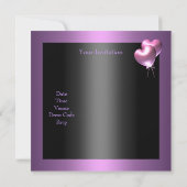 紫色のメイブブラックバタフライ30th誕生日パーティー 招待状 (裏面)