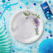 紫色のメイブホワイトフローラ ペーパープレート (パーティー)