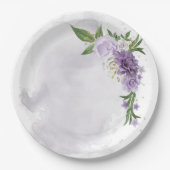紫色のメイブホワイトフローラ ペーパープレート (正面)