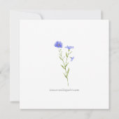 紫色のメイブワイルドフラワーは日付の写真カードを保存 招待状 (裏面)